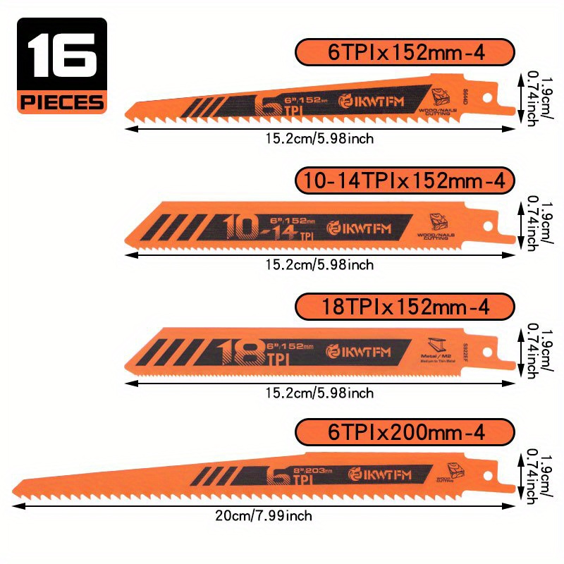 16-Piece/ Reciprocating Saw Bl - Metal Saw Reciprocating recension och pris